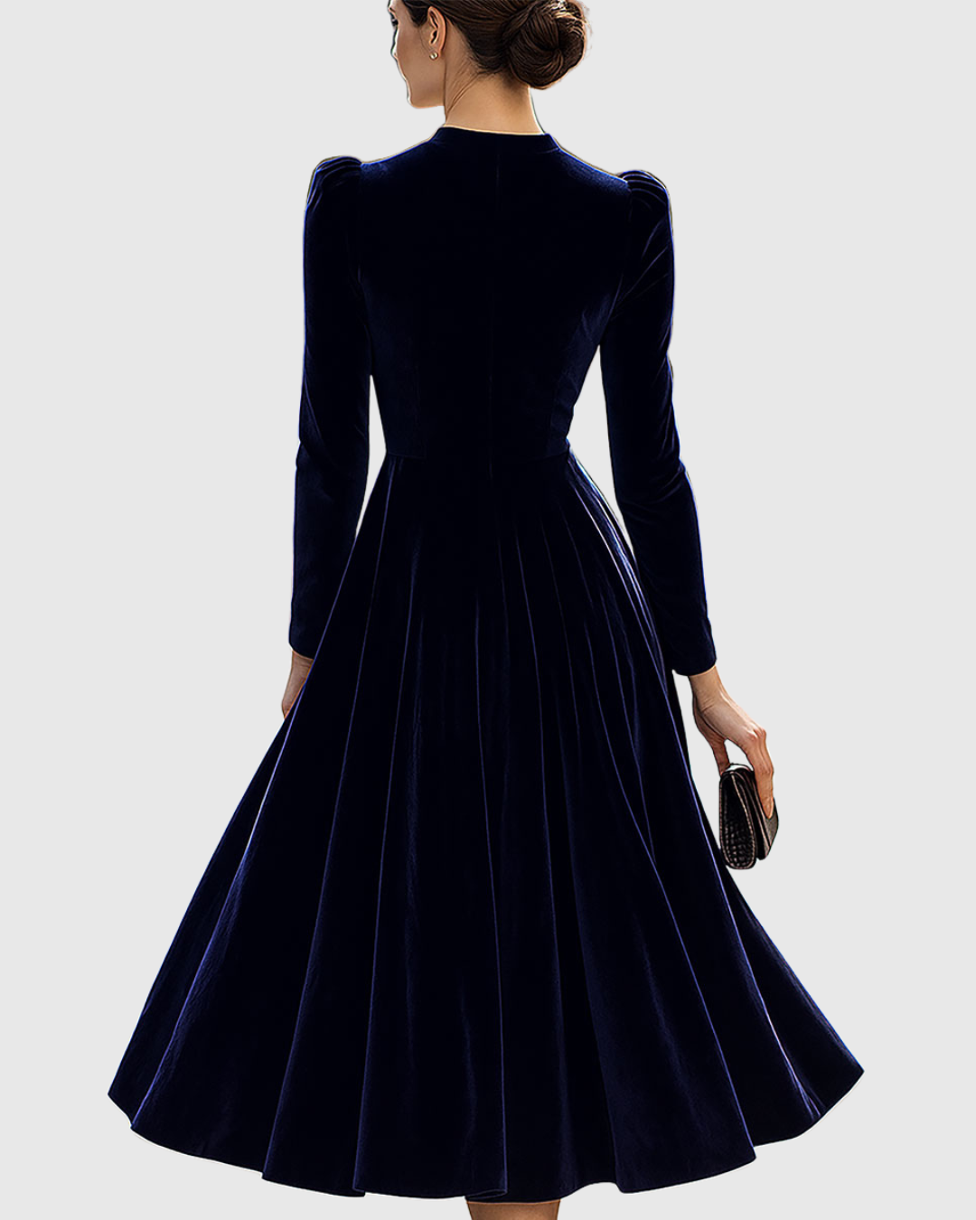 Eva | Elegant Puff-Sleeve Midi Jumper Dress