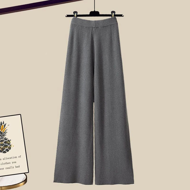 Eva | Polished 3 Piece Wide Leg Knitted Co-ord Set