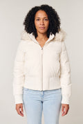 Eva | Stylish Plus Size Coat Cropped Puffer with Plush Hood
