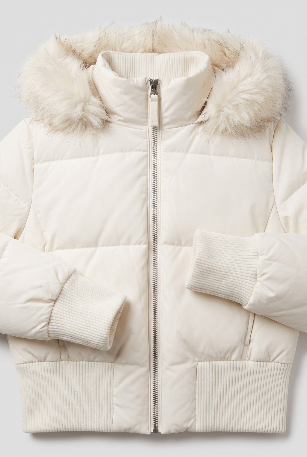 Eva | Stylish Plus Size Coat Cropped Puffer with Plush Hood
