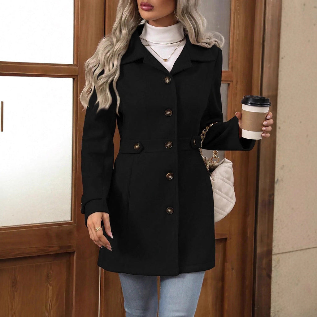 Evie | Classic Belted Long Jacket with Tailored Waist