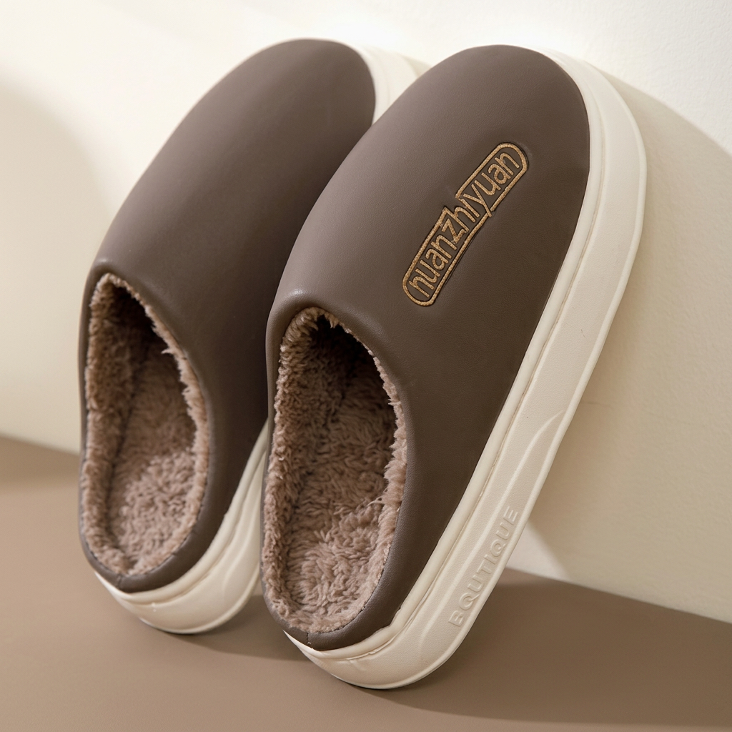 Evie | Polished Plush-Lined Platform Clog Womens Slippers