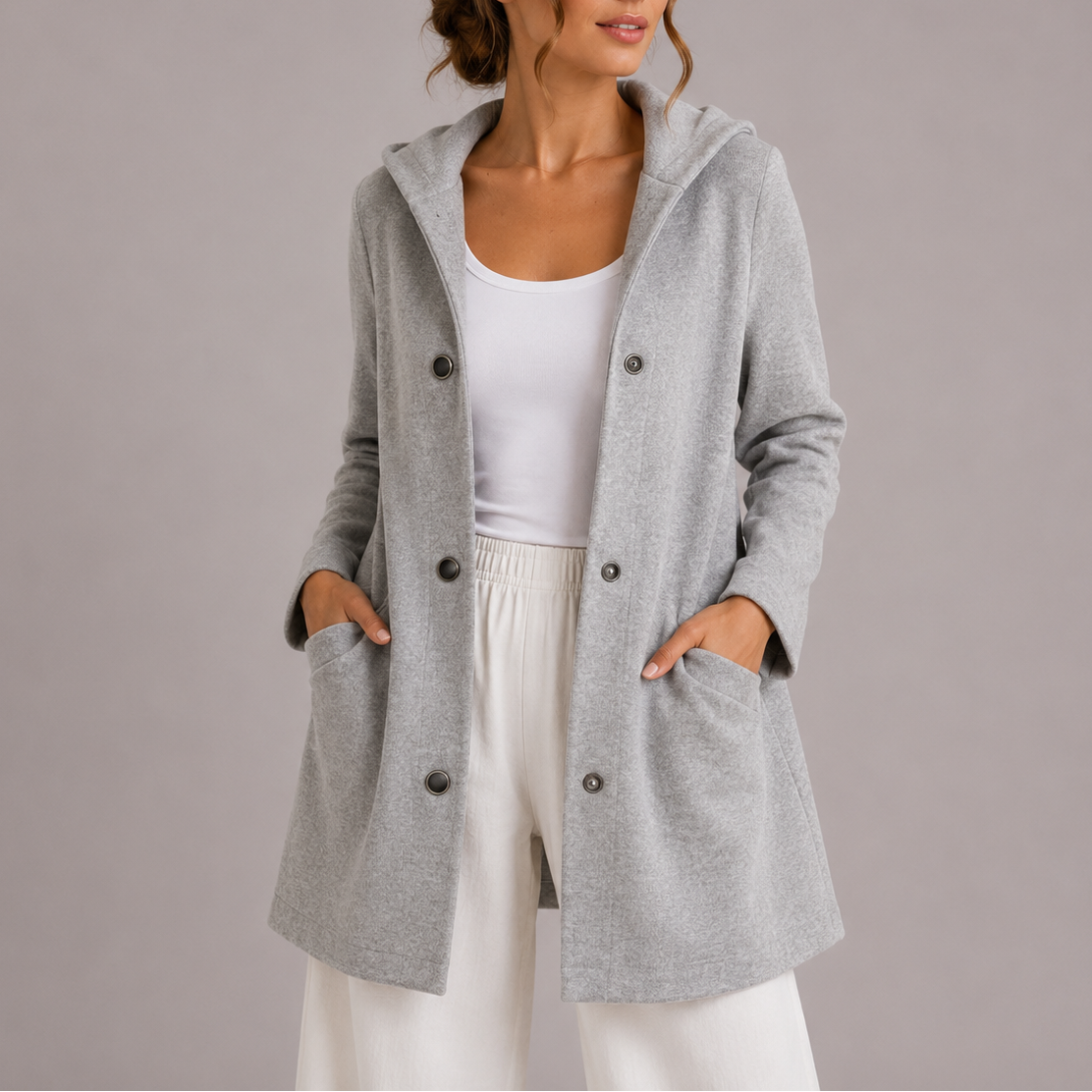 Evie | Relaxed Hooded Cardigan Jacket with Pockets