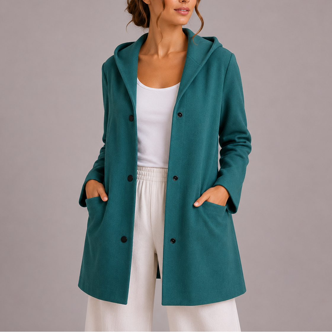 Evie | Relaxed Hooded Cardigan Jacket with Pockets