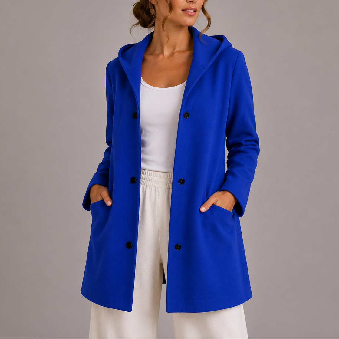 Evie | Relaxed Hooded Cardigan Jacket with Pockets