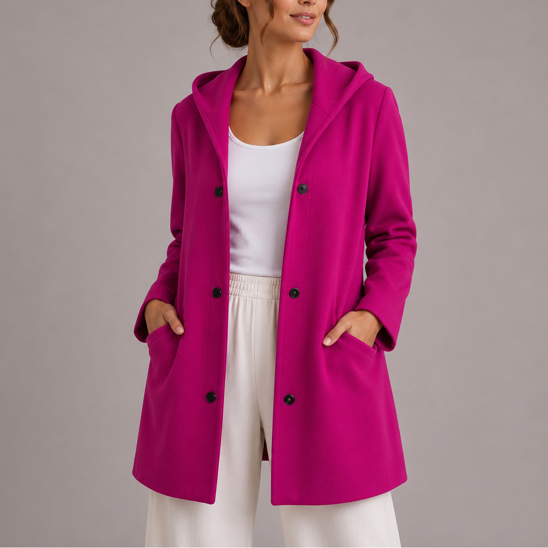Evie | Relaxed Hooded Cardigan Jacket with Pockets