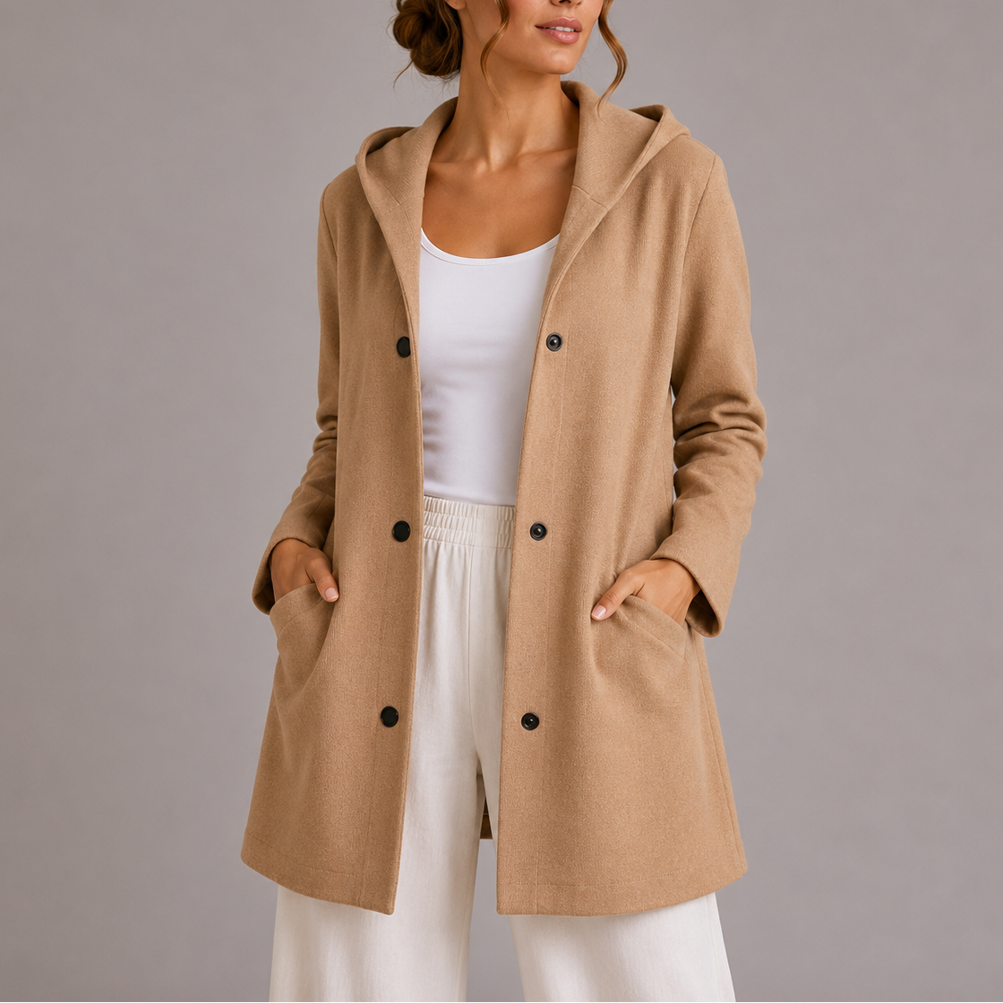 Evie | Relaxed Hooded Cardigan Jacket with Pockets