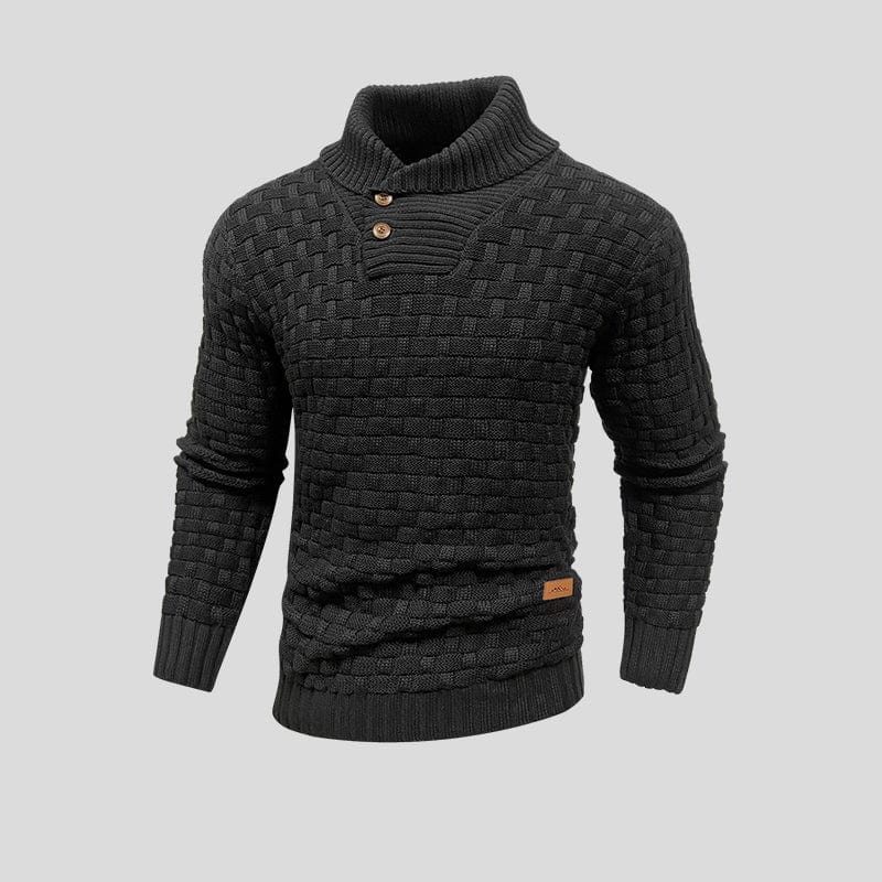 Ezra | Basketweave Shawl Collar Mens Knitted Jumper