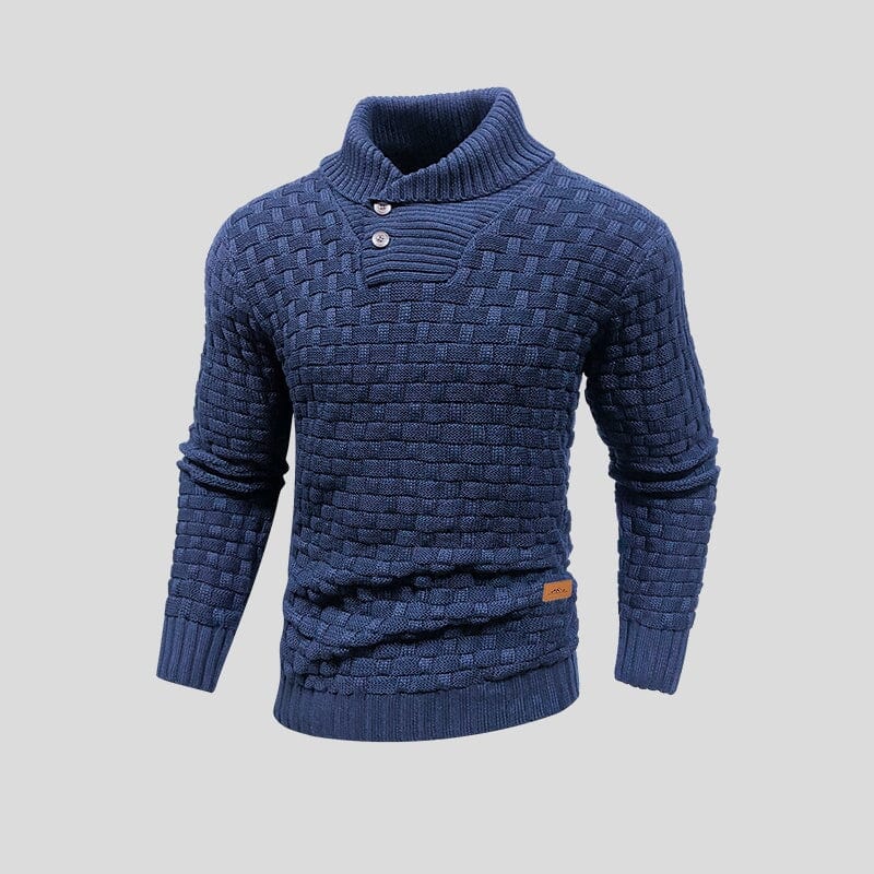 Ezra | Basketweave Shawl Collar Mens Knitted Jumper