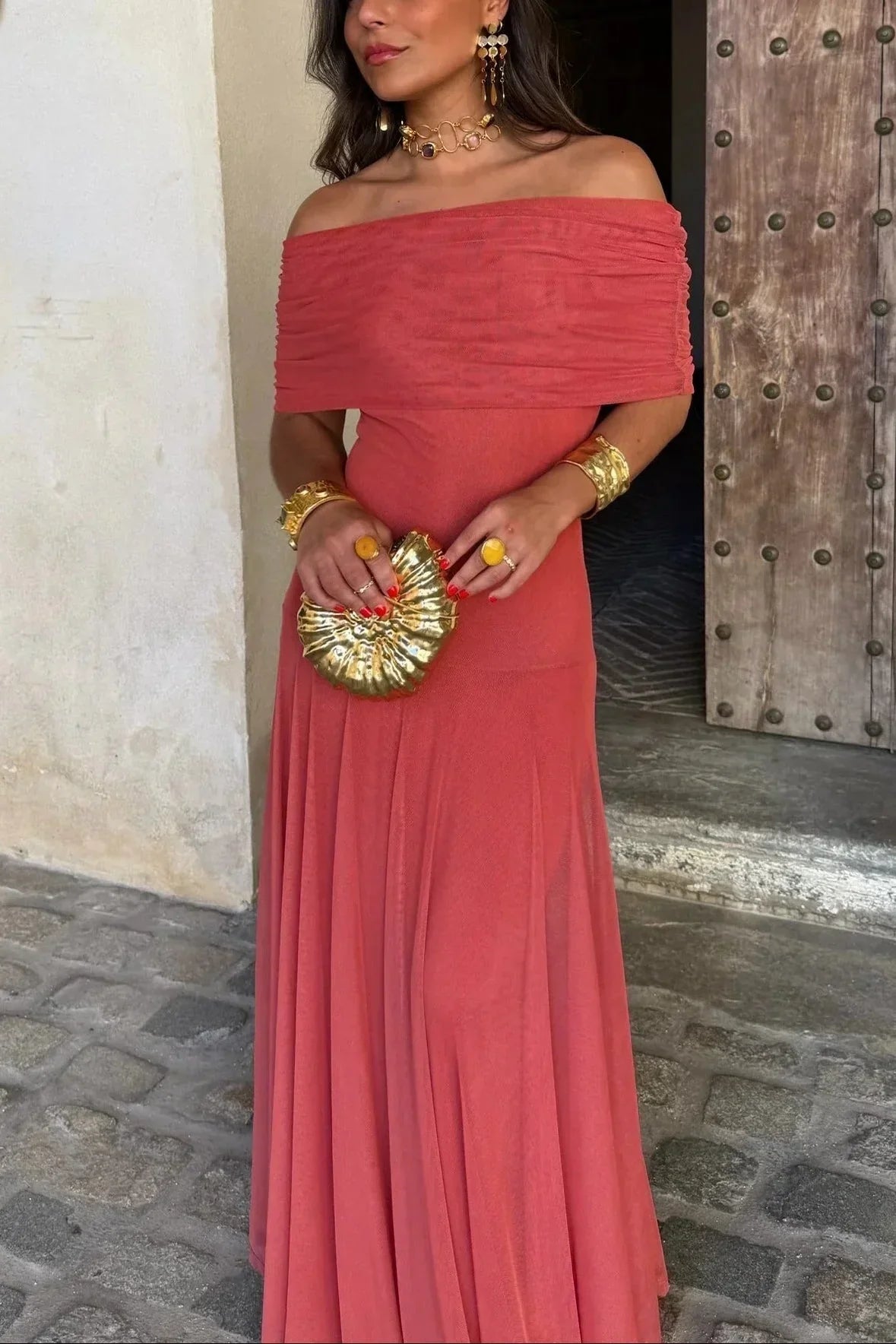 Fatima | Refined One-Shoulder Pleated Autumn Wedding Guest Dress