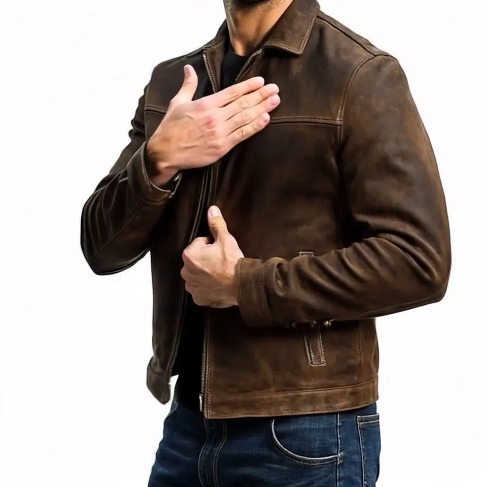 Felix | Sophisticated Textured Zip-Up Bomber Jacket