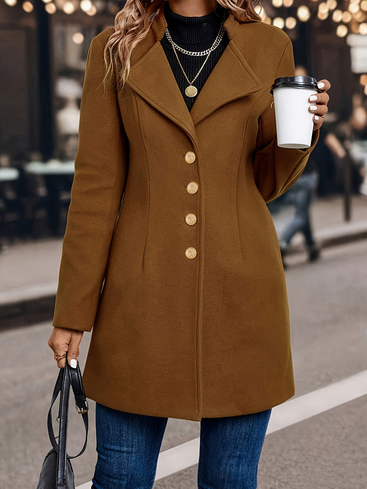 Florence | Chic Mid-Length Womens Coats with Statement Buttons