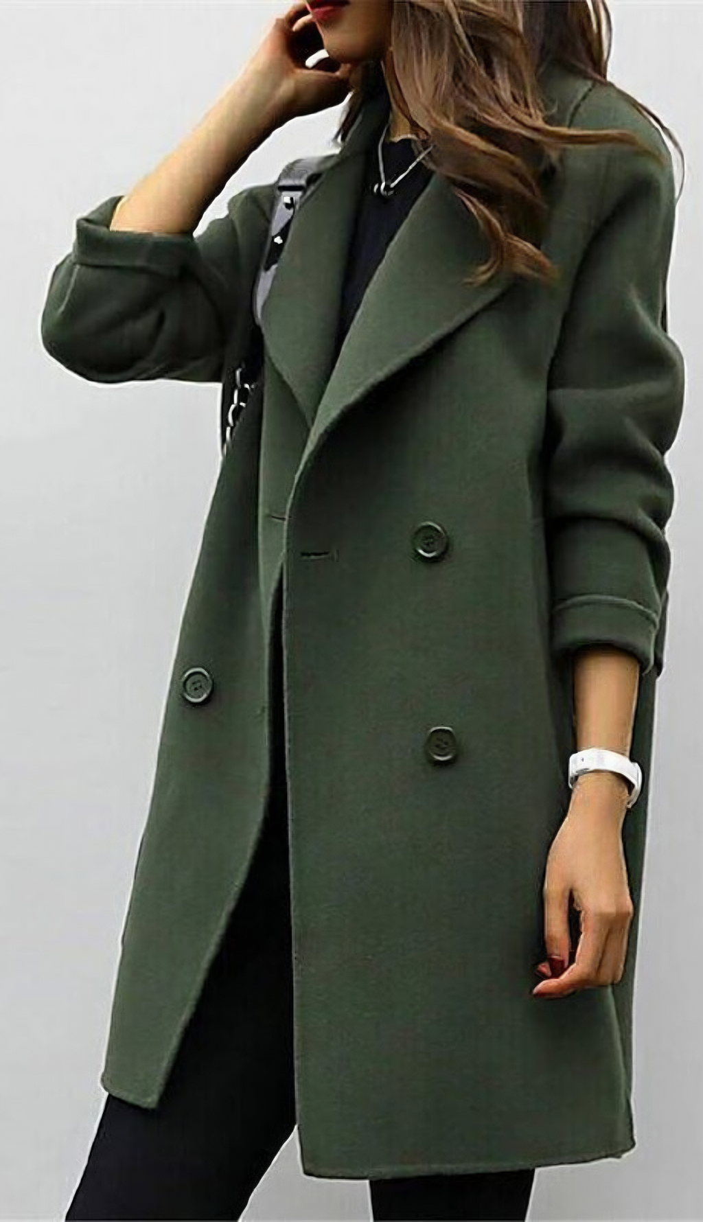 Florence | Refined Double-Breasted Long Trench Jacket