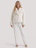 Florence | Refined Shaggy Notch Collar Fur Jacket