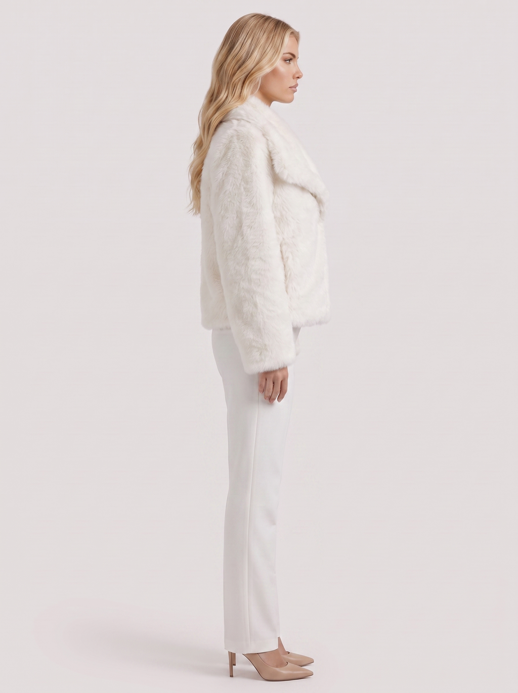 Florence | Refined Shaggy Notch Collar Fur Jacket