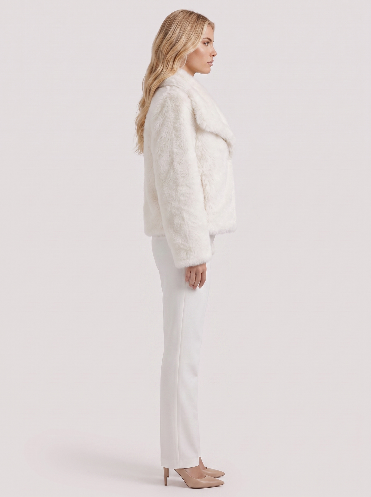 Florence | Refined Shaggy Notch Collar Fur Jacket