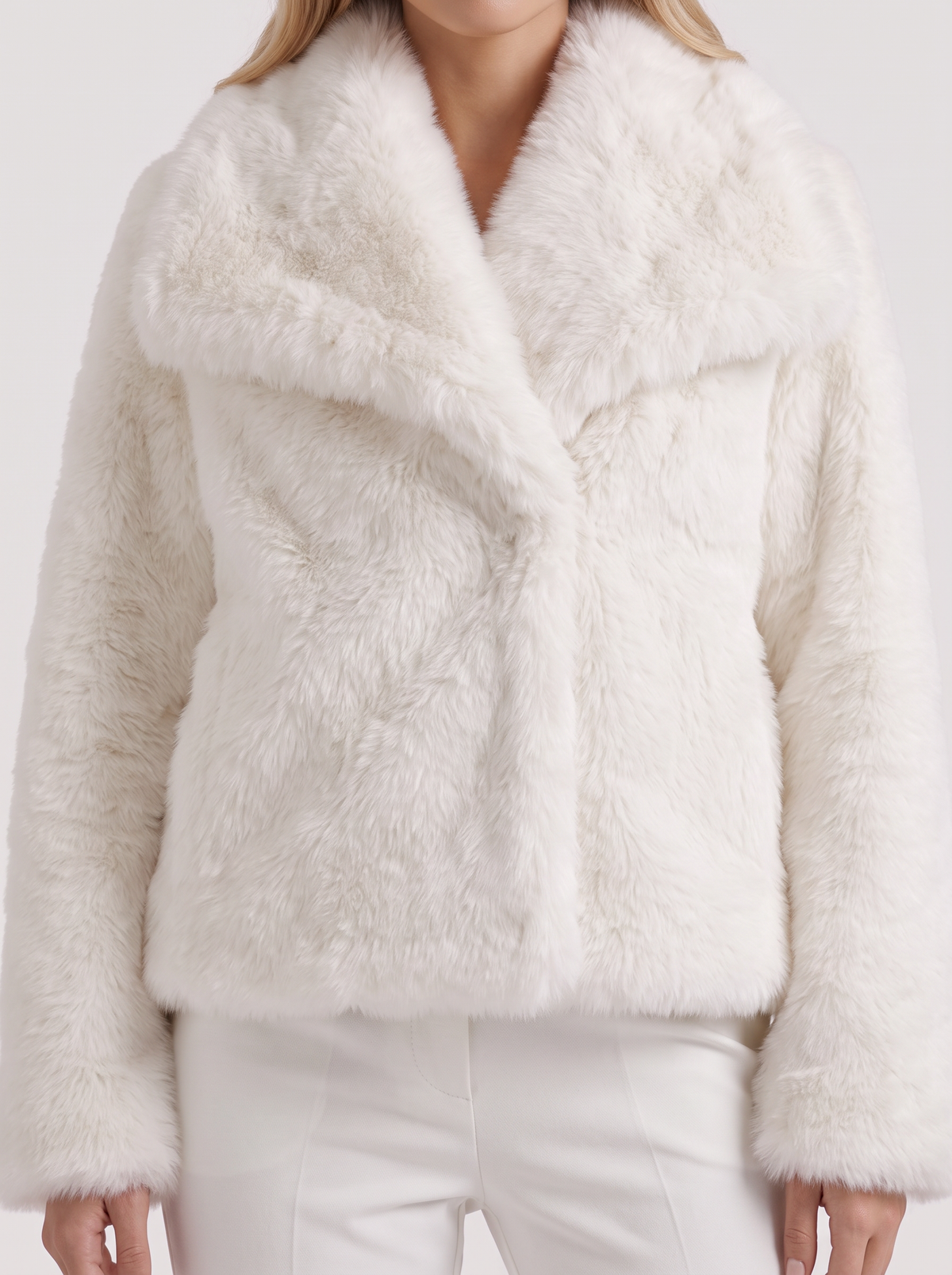 Florence | Refined Shaggy Notch Collar Fur Jacket
