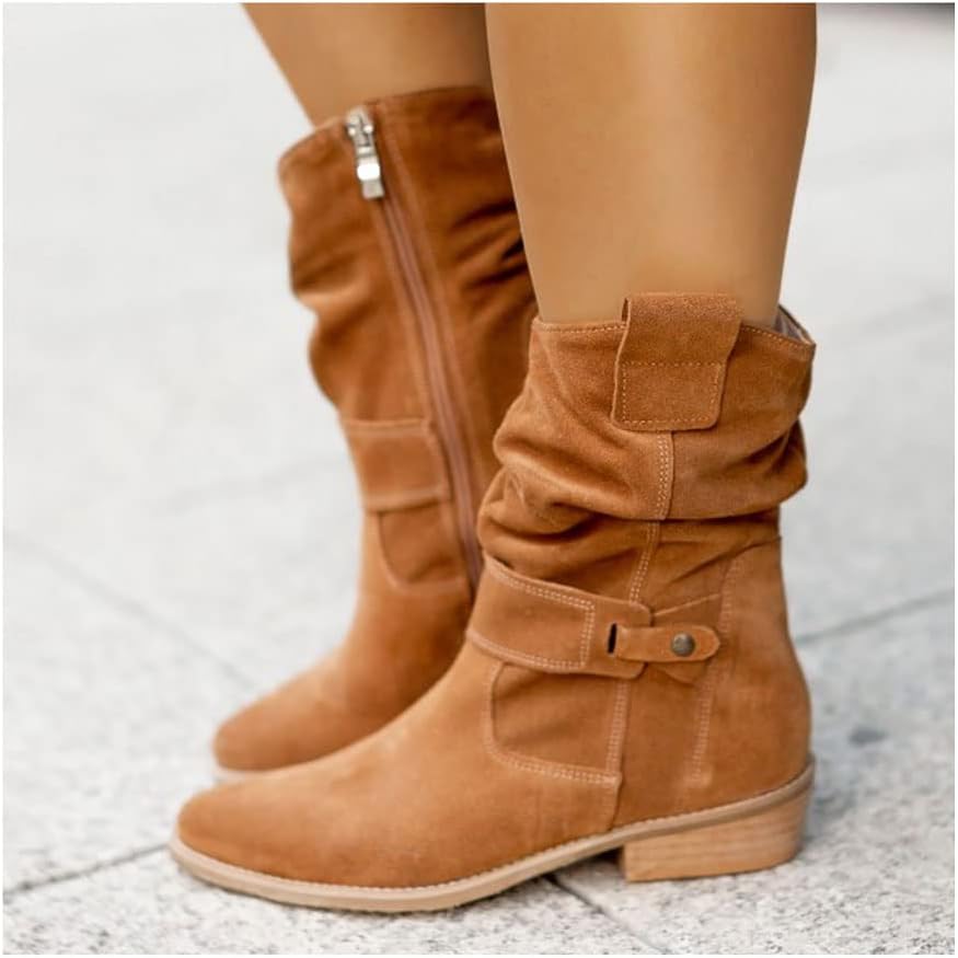 Florence | Relaxed Slouchy Low Heel Knee High Boots