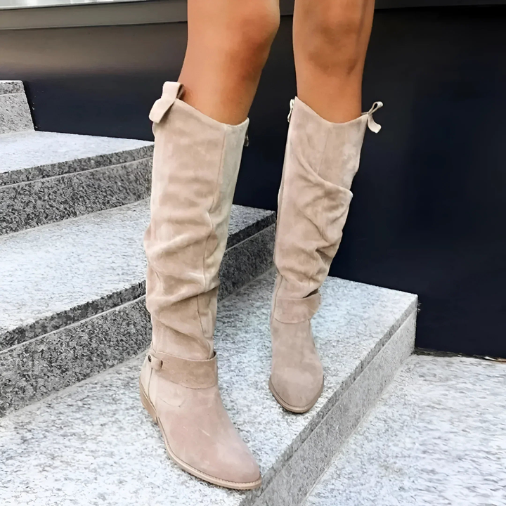 Florence | Relaxed Slouchy Low Heel Knee High Boots