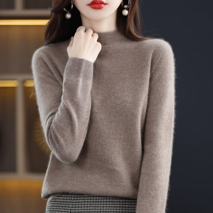Florence | Sophisticated High Neck Long Sleeve Knitted Jumper