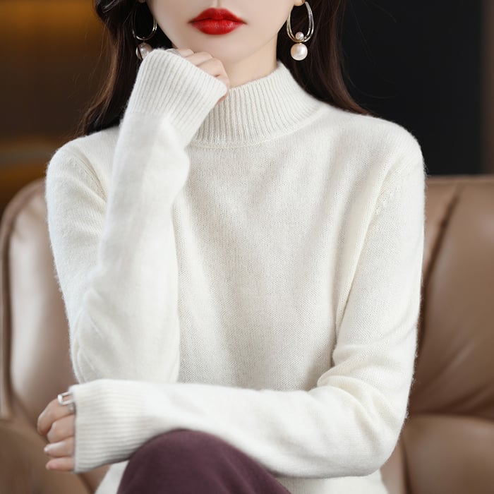 Florence | Sophisticated High Neck Long Sleeve Knitted Jumper