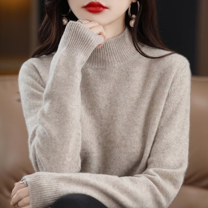 Florence | Sophisticated High Neck Long Sleeve Knitted Jumper