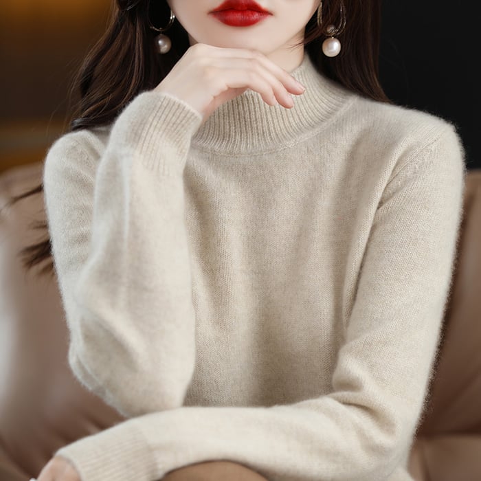 Florence | Sophisticated High Neck Long Sleeve Knitted Jumper