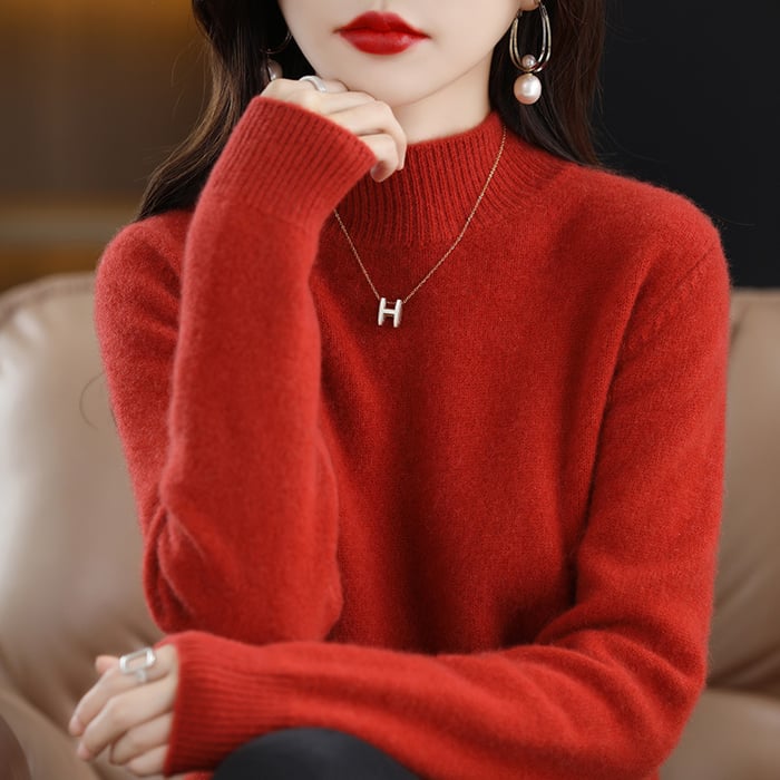 Florence | Sophisticated High Neck Long Sleeve Knitted Jumper