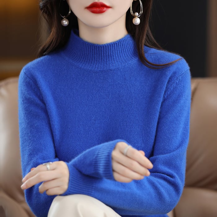 Florence | Sophisticated High Neck Long Sleeve Knitted Jumper