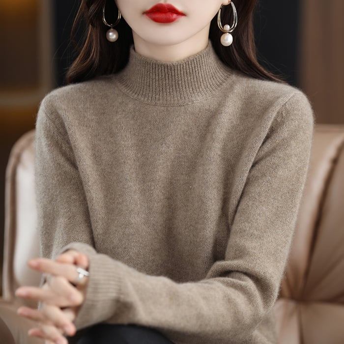 Florence | Sophisticated High Neck Long Sleeve Knitted Jumper