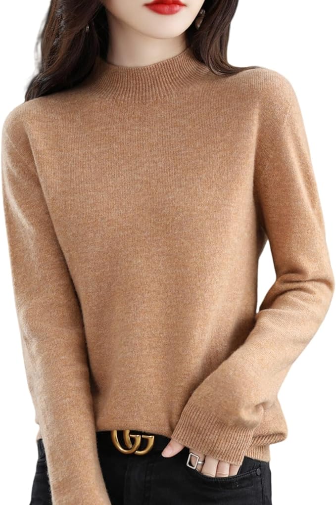 Florence | Sophisticated High Neck Long Sleeve Knitted Jumper