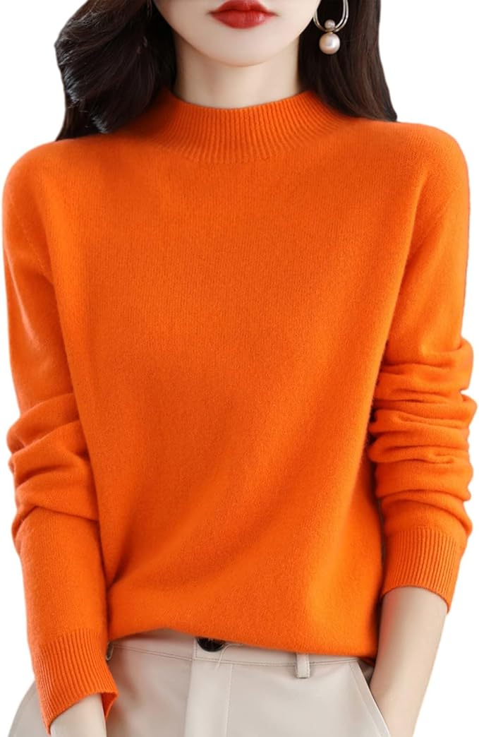 Florence | Sophisticated High Neck Long Sleeve Knitted Jumper