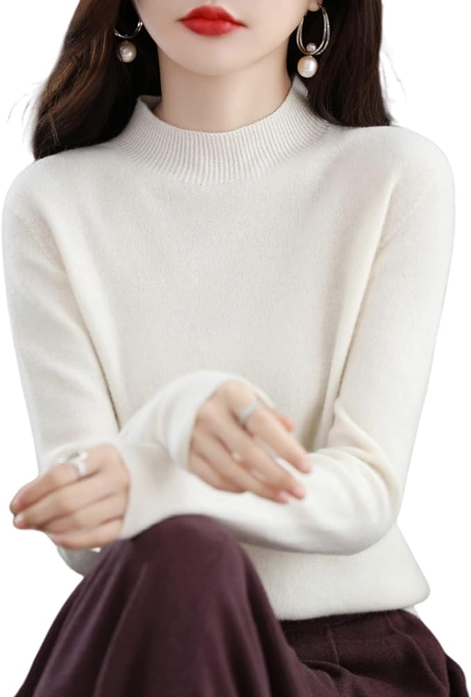 Florence | Sophisticated High Neck Long Sleeve Knitted Jumper