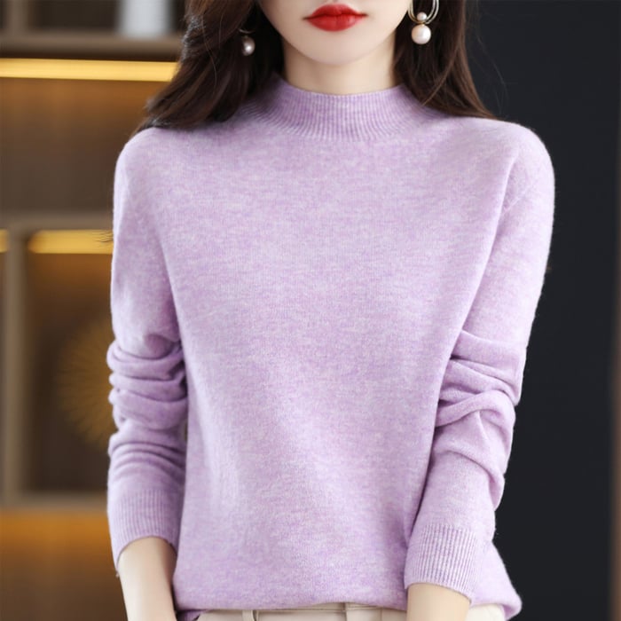 Florence | Sophisticated High Neck Long Sleeve Knitted Jumper