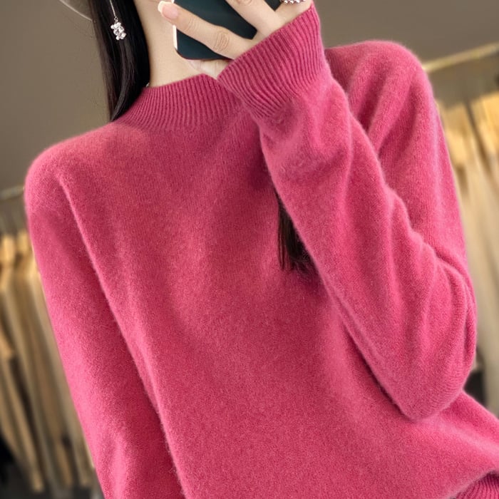 Florence | Sophisticated High Neck Long Sleeve Knitted Jumper