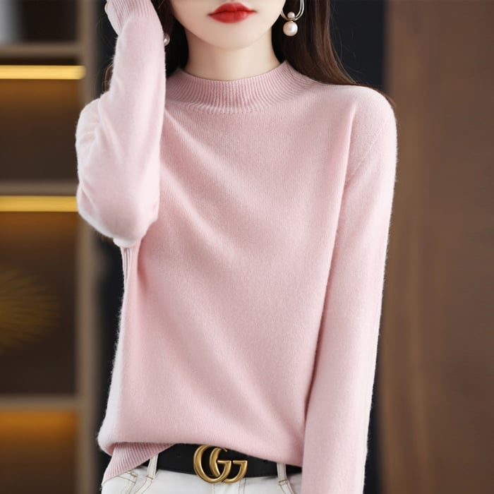 Florence | Sophisticated High Neck Long Sleeve Knitted Jumper