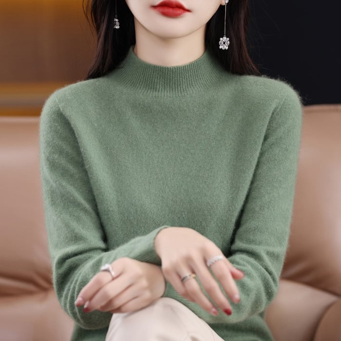 Florence | Sophisticated High Neck Long Sleeve Knitted Jumper