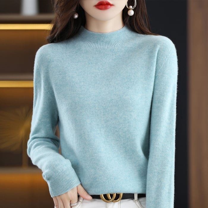 Florence | Sophisticated High Neck Long Sleeve Knitted Jumper