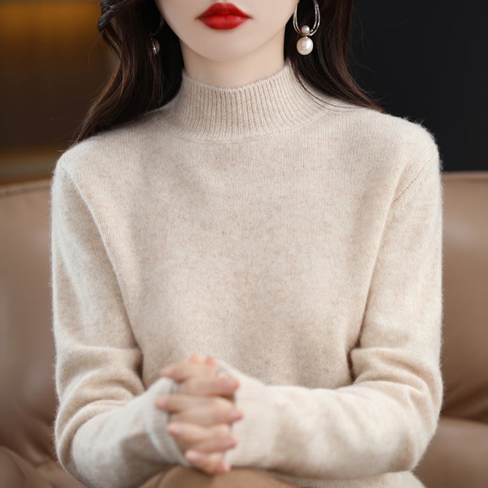 Florence | Sophisticated High Neck Long Sleeve Knitted Jumper