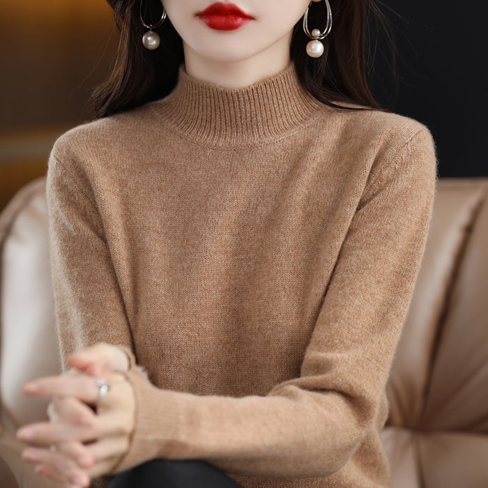 Florence | Sophisticated High Neck Long Sleeve Knitted Jumper