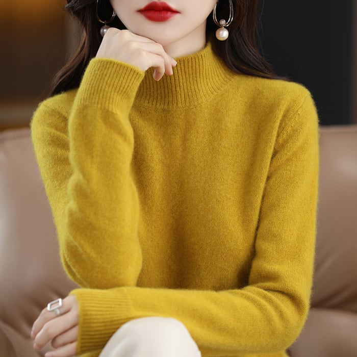 Florence | Sophisticated High Neck Long Sleeve Knitted Jumper