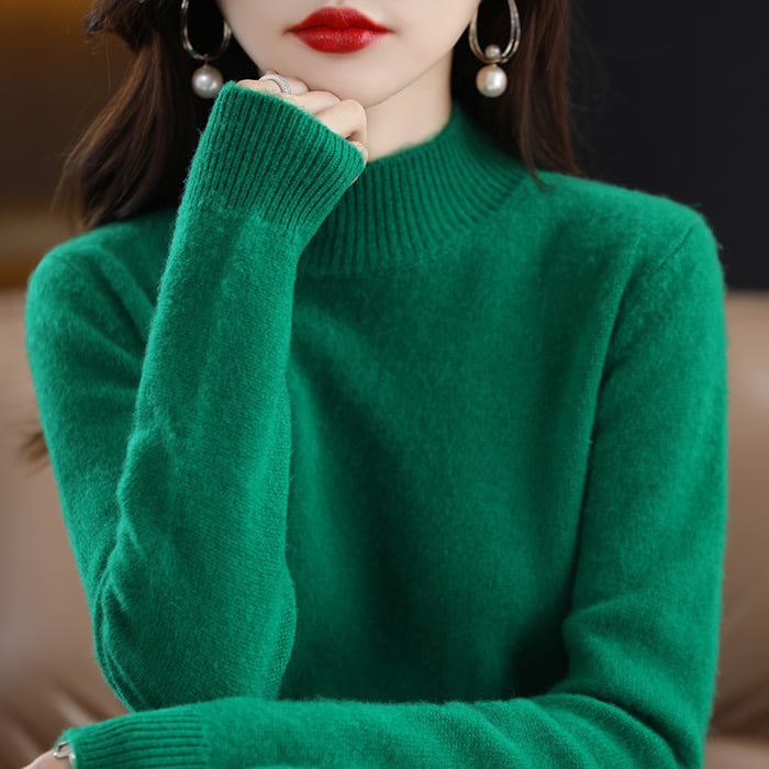 Florence | Sophisticated High Neck Long Sleeve Knitted Jumper