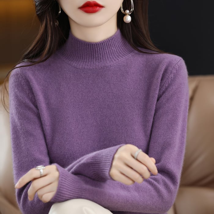 Florence | Sophisticated High Neck Long Sleeve Knitted Jumper
