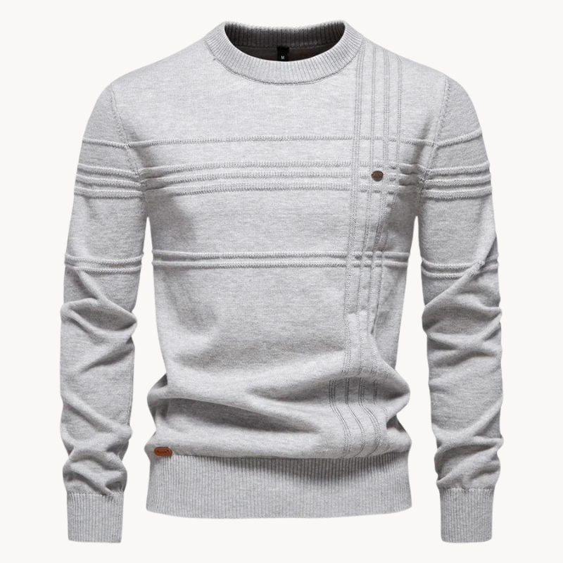 Frankie | Classic Textured Crew Neck Mens Knitted Jumper