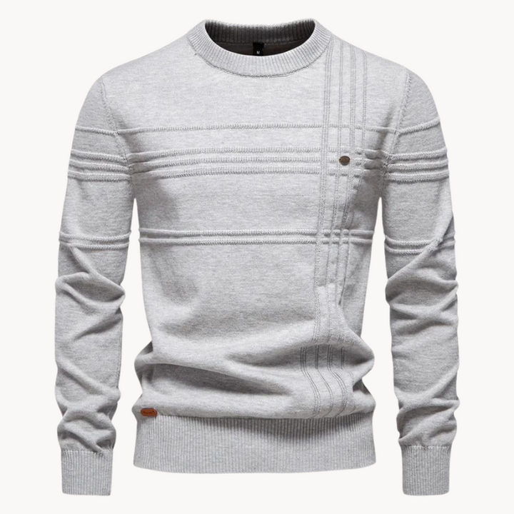 Frankie | Classic Textured Crew Neck Mens Knitted Jumper