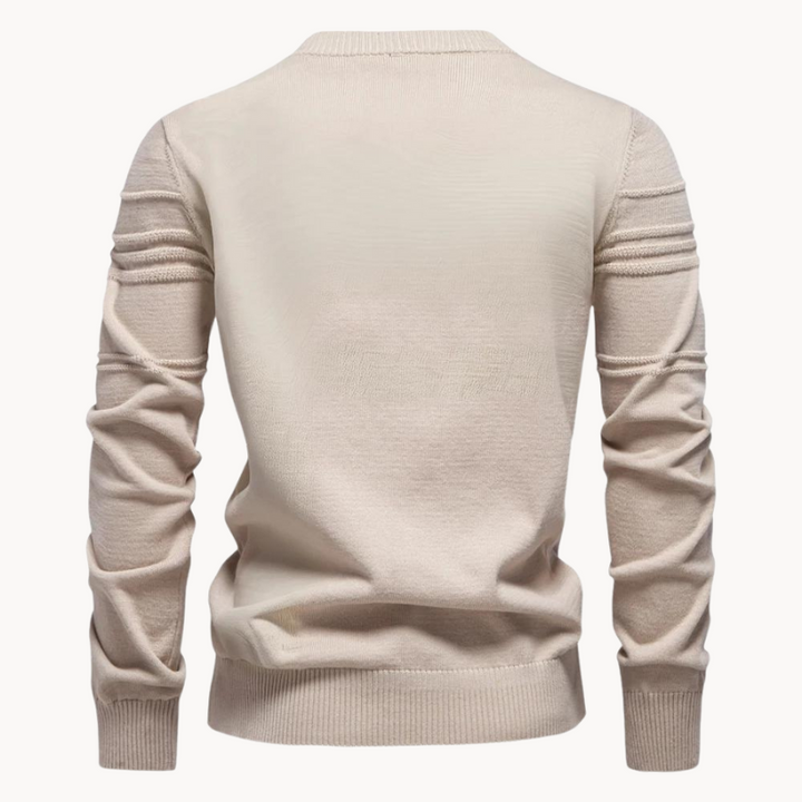 Frankie | Classic Textured Crew Neck Mens Knitted Jumper