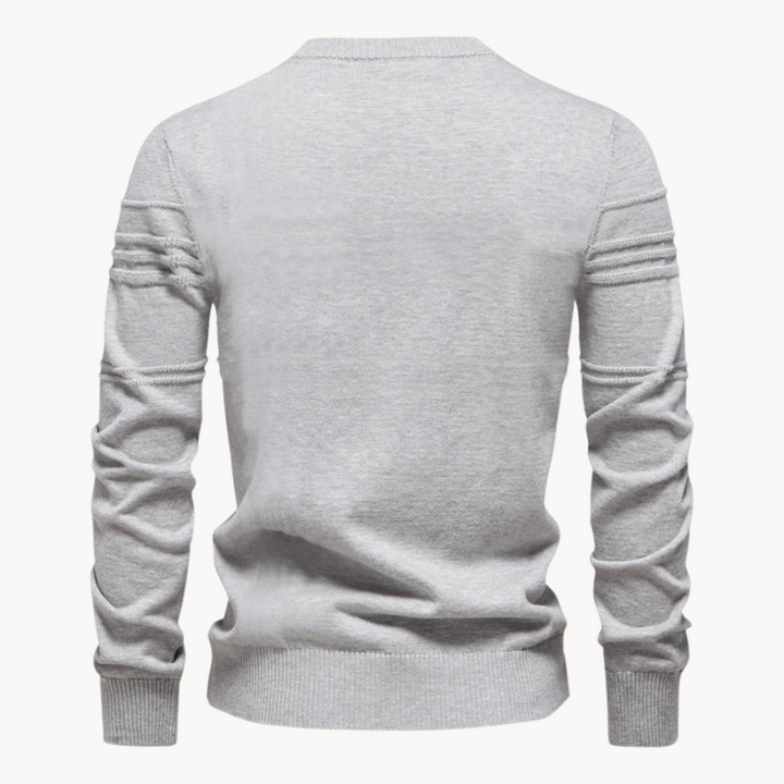 Frankie | Classic Textured Crew Neck Mens Knitted Jumper