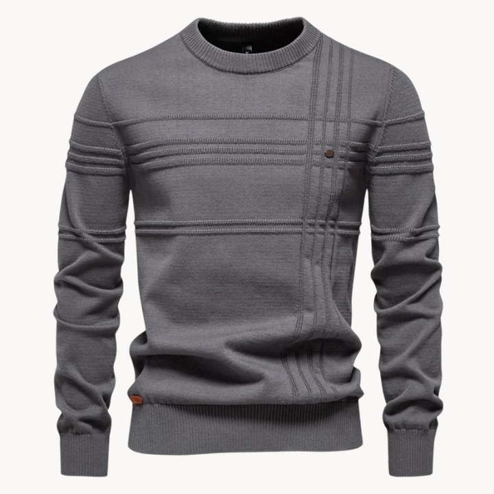 Frankie | Classic Textured Crew Neck Mens Knitted Jumper