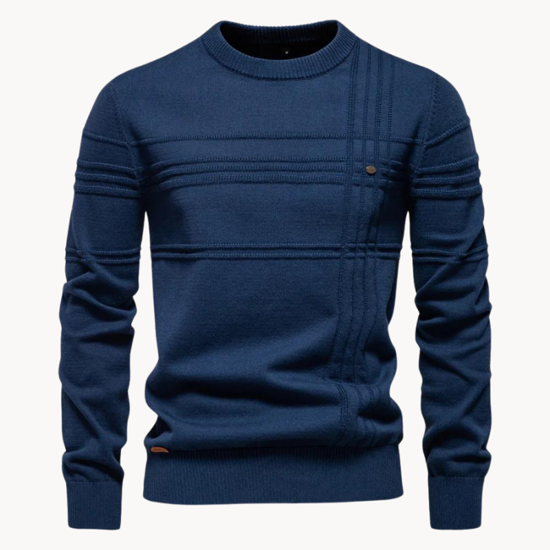 Frankie | Classic Textured Crew Neck Mens Knitted Jumper