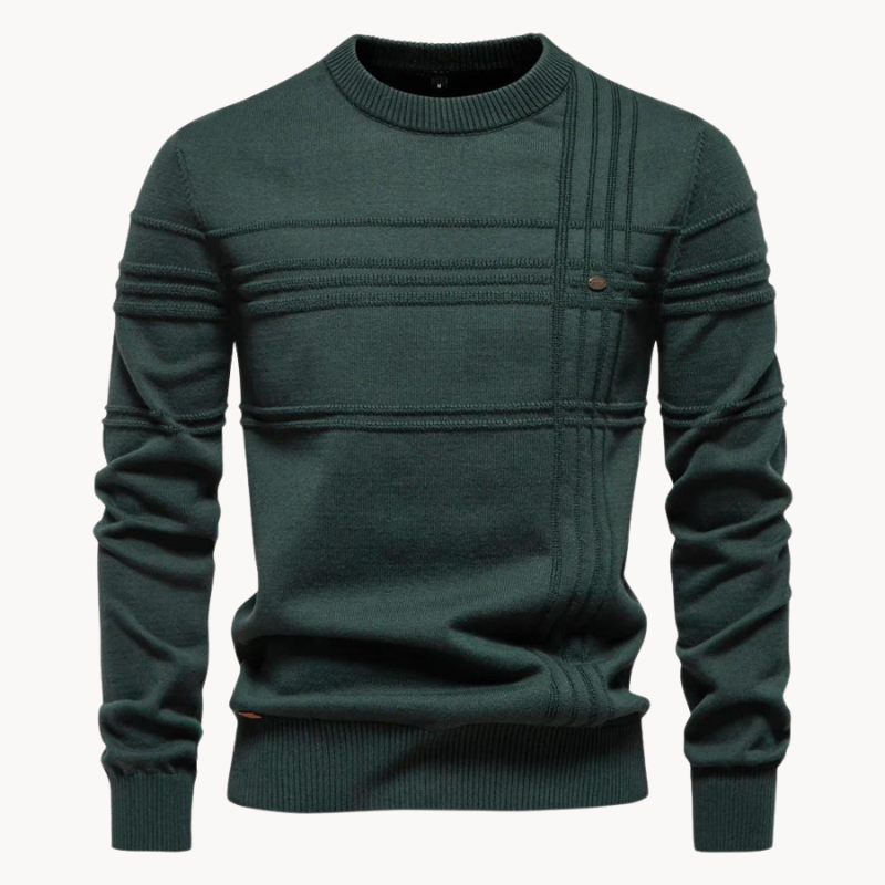 Frankie | Classic Textured Crew Neck Mens Knitted Jumper